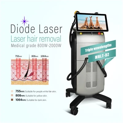Macchina per la depilazione portatile con laser a diodi 4 Ondas 2000w