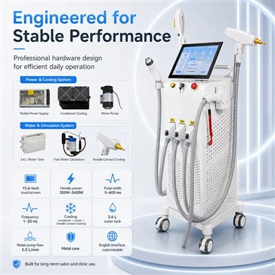 Workstation estetica multifunzionale MNLT 4 in 1 (laser a diodi + Pico + IPL + RF)